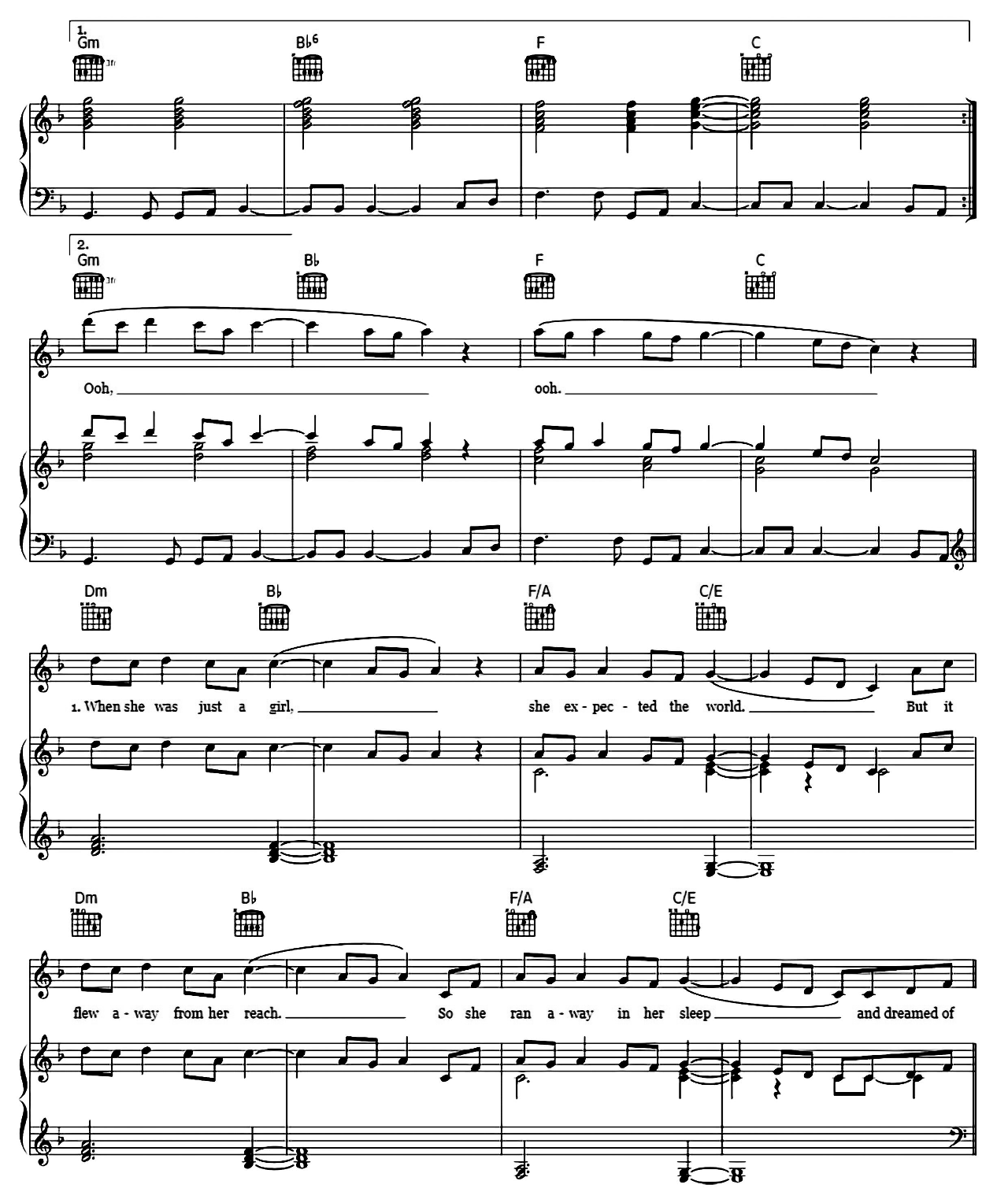 Paradise sheet music 2