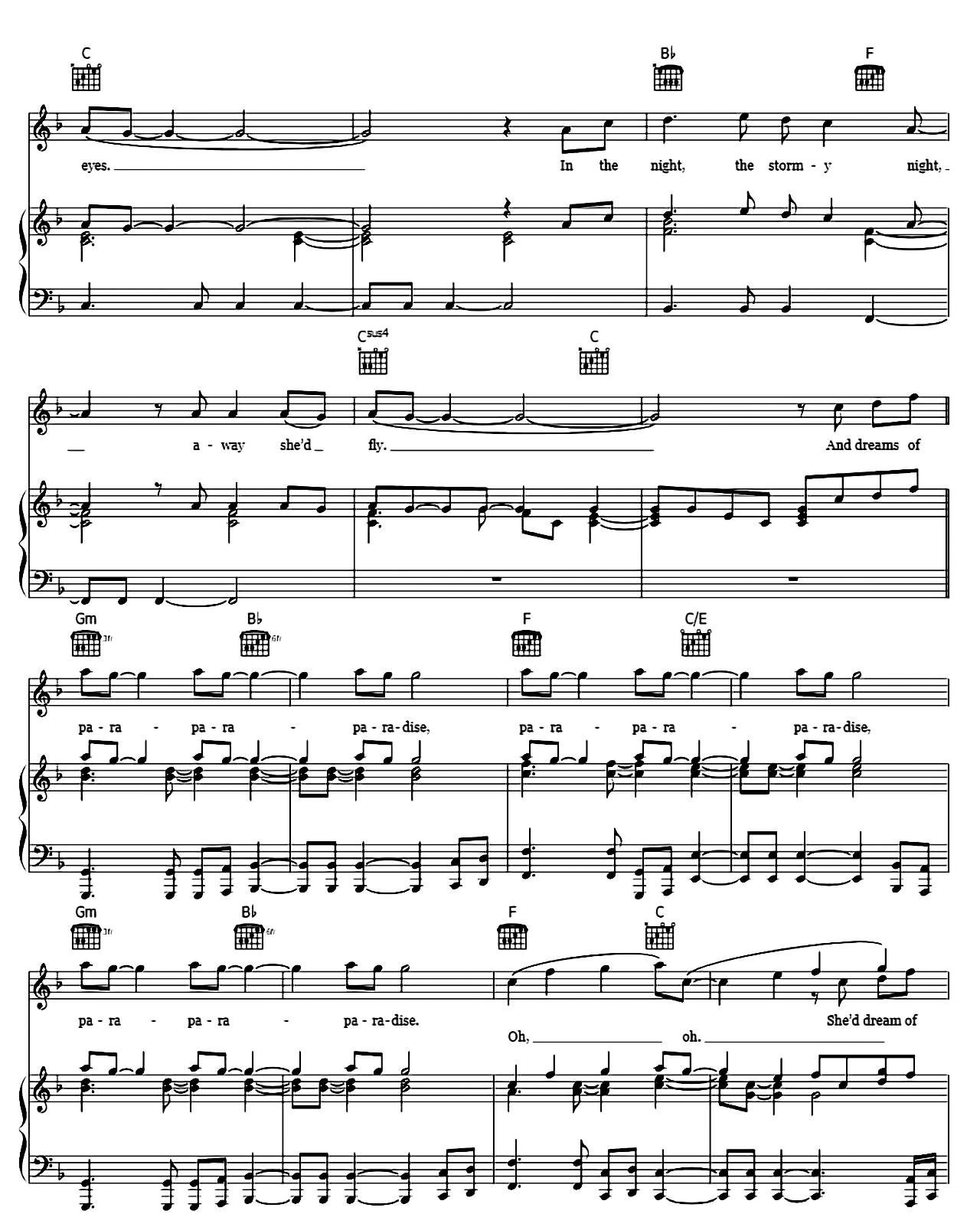 Paradise sheet music 5