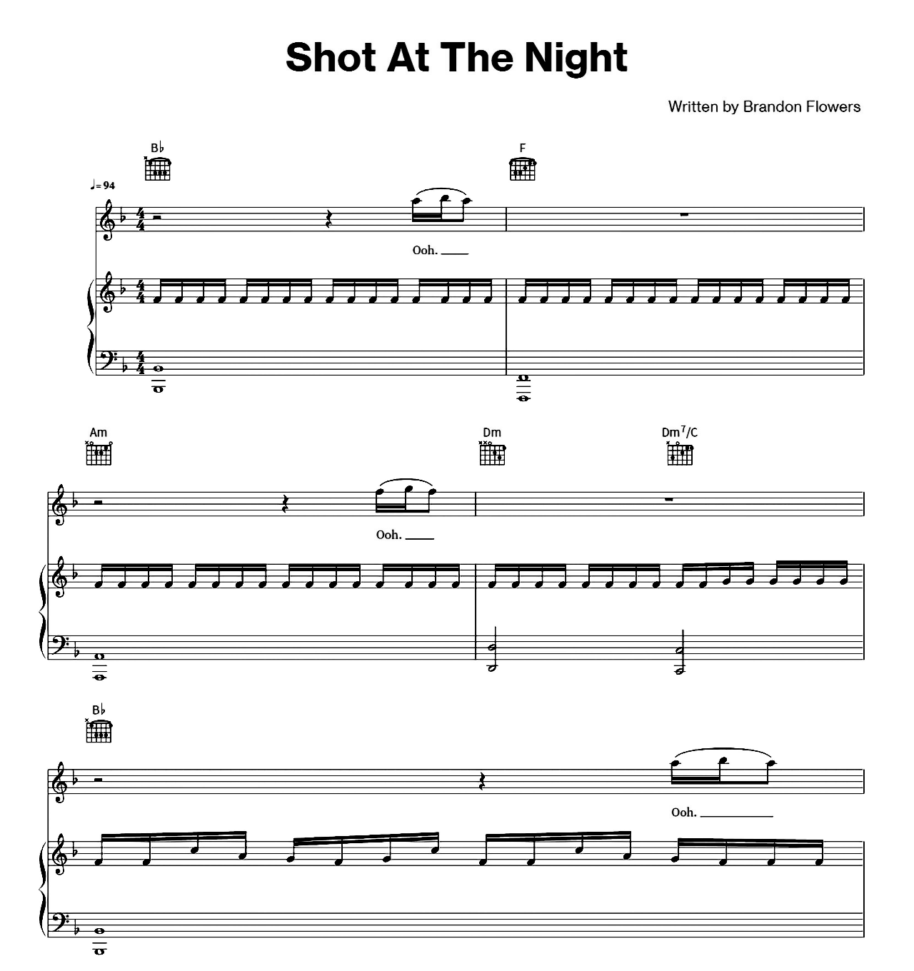 Shot At The Night sheet music
