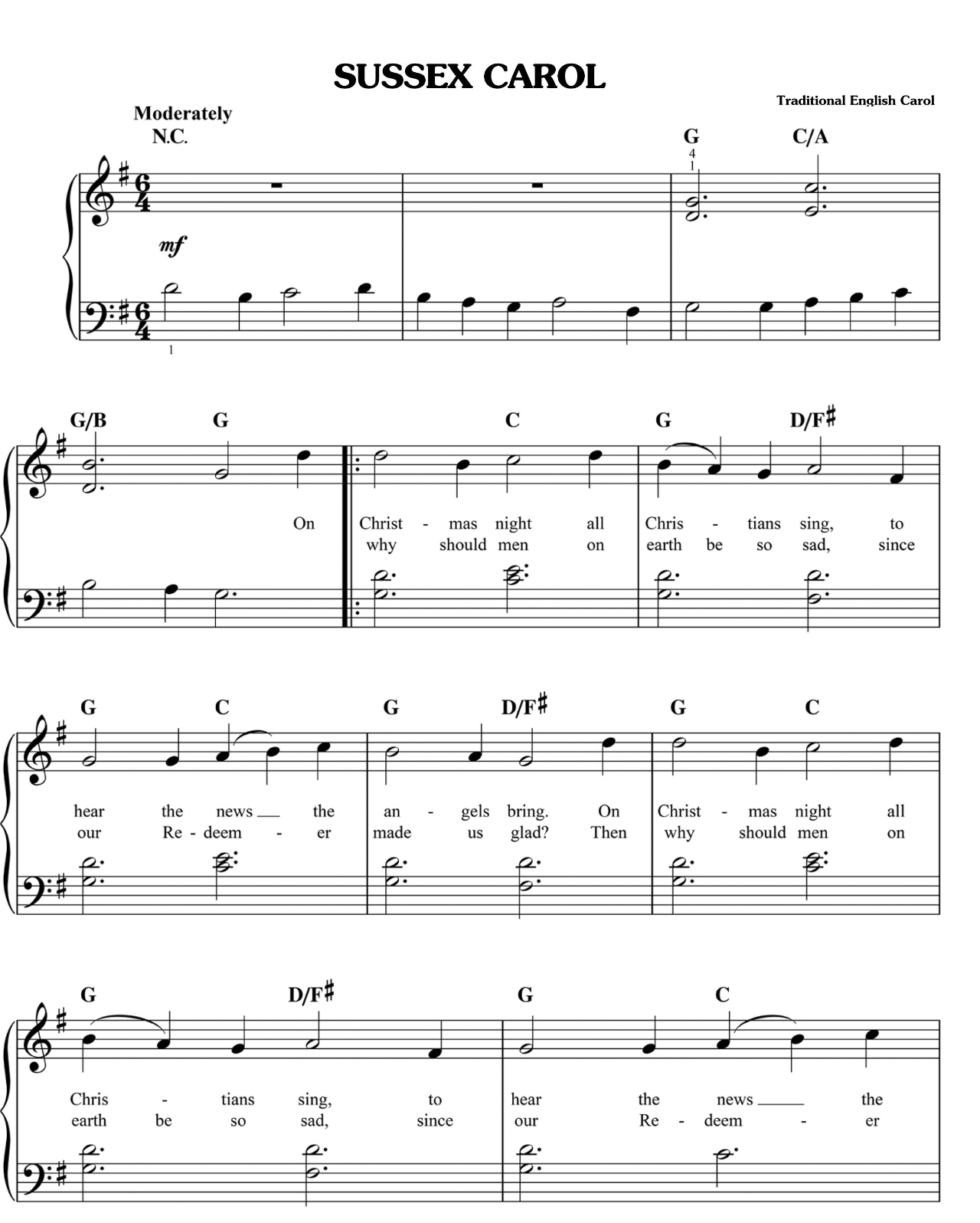 Sussex Carol sheet music