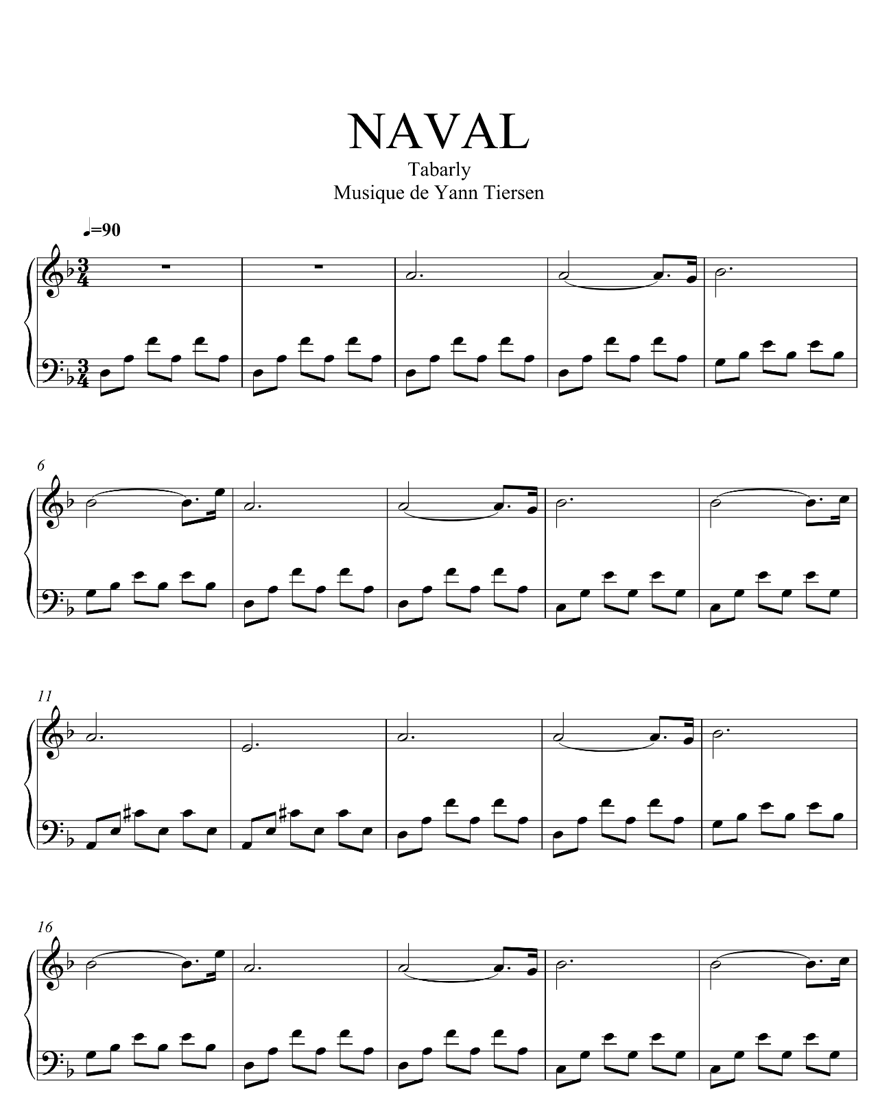 Naval (from Tabarly) sheet music