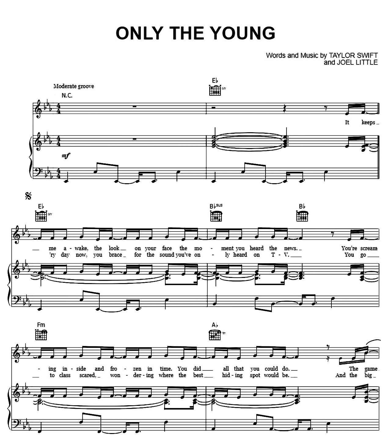 Only The Young (from Miss Americana) sheet music