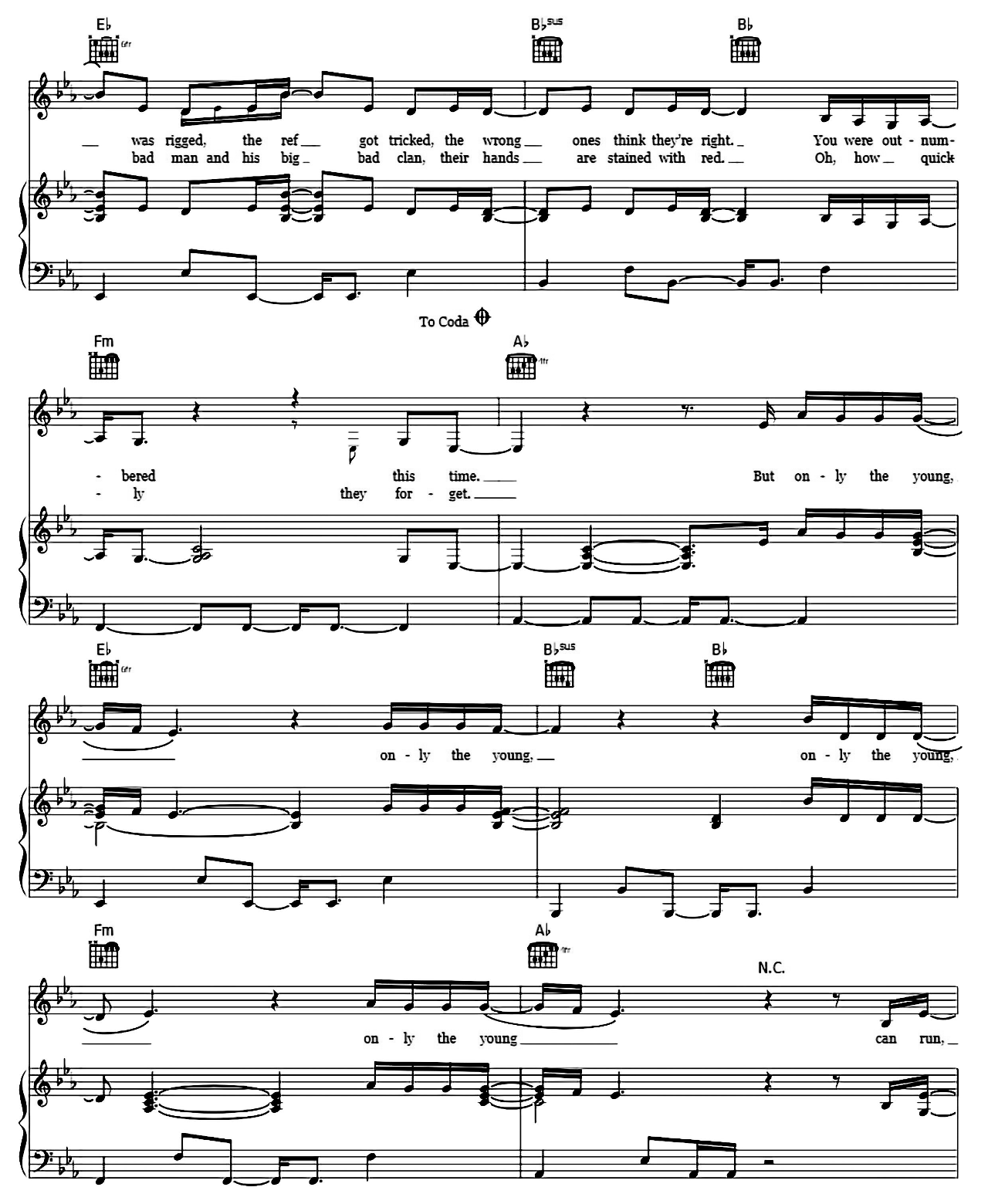 Only The Young (from Miss Americana) sheet music 2