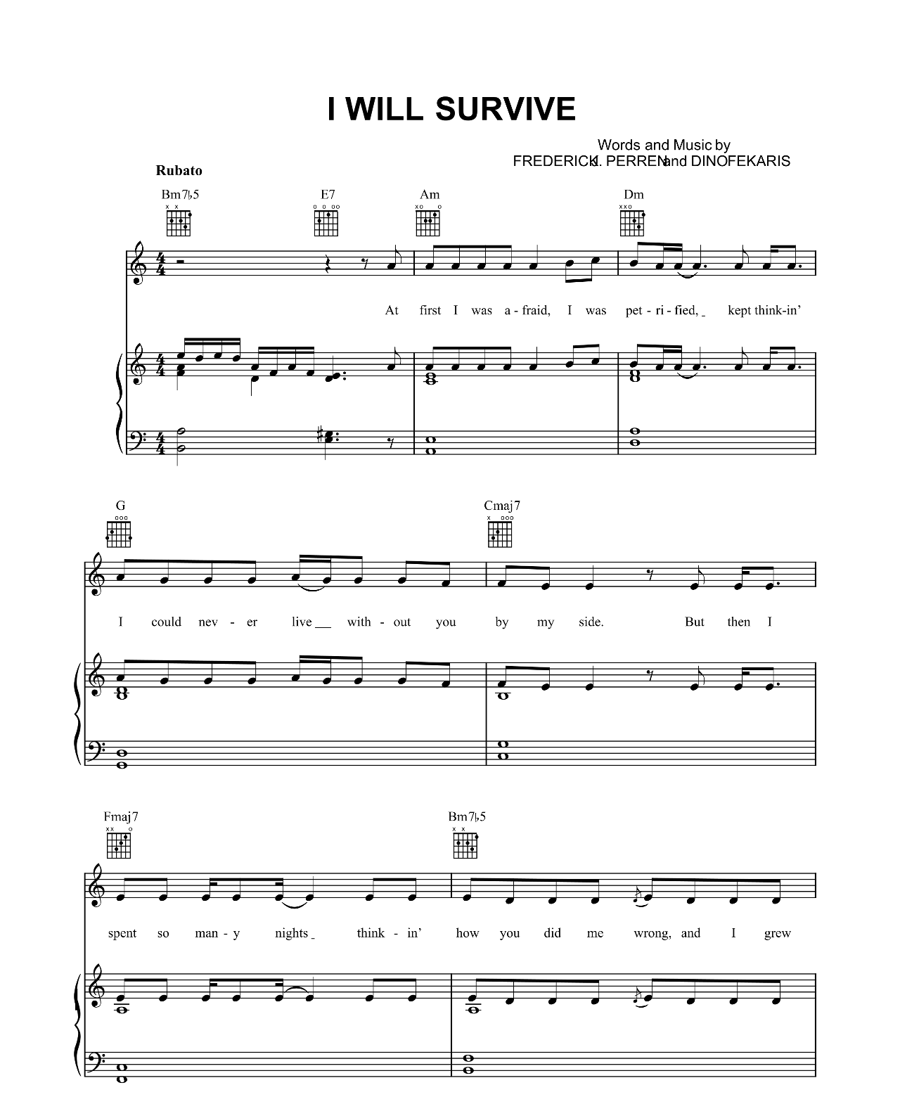 I Will Survive sheet music