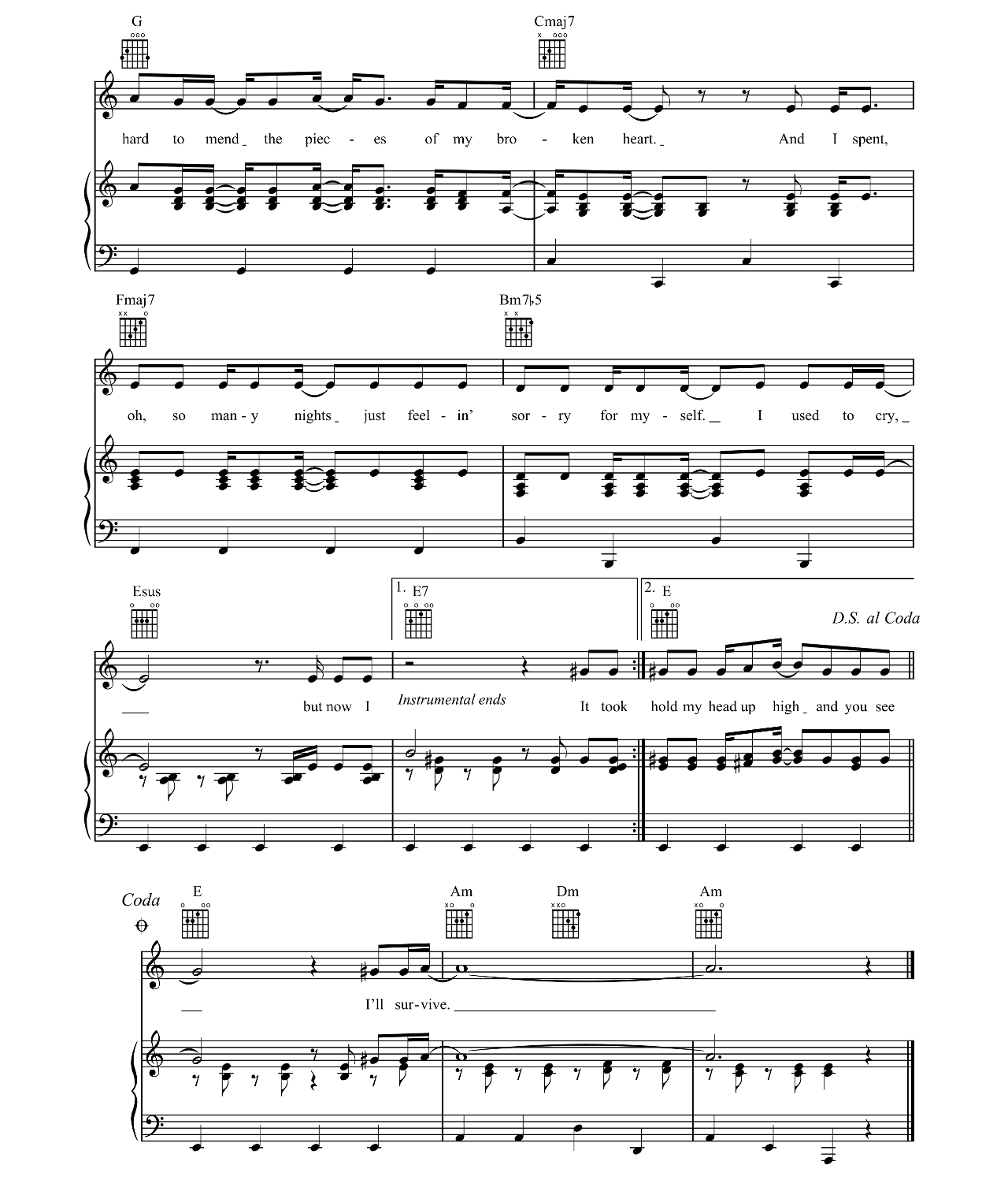 I Will Survive sheet music 5