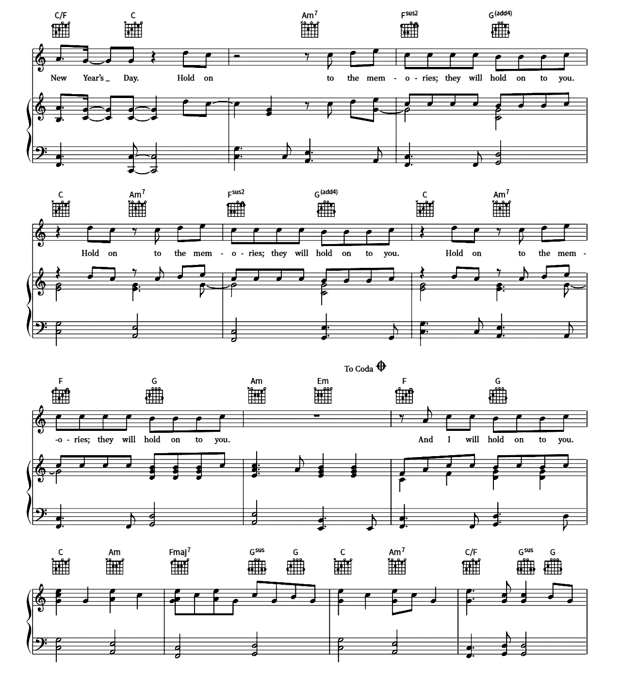 New Year's Day sheet music 5