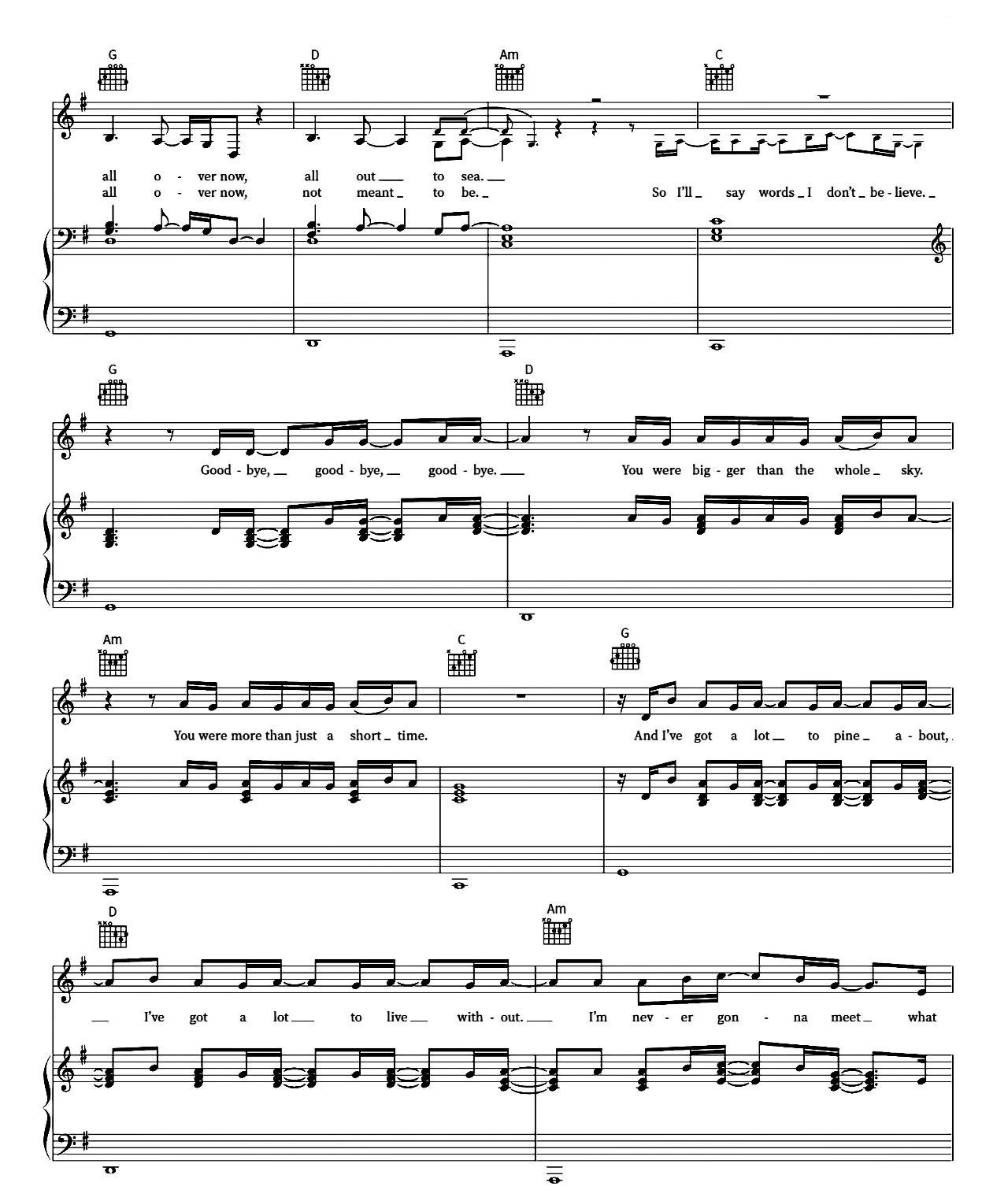 Bigger Than The Whole Sky sheet music 2