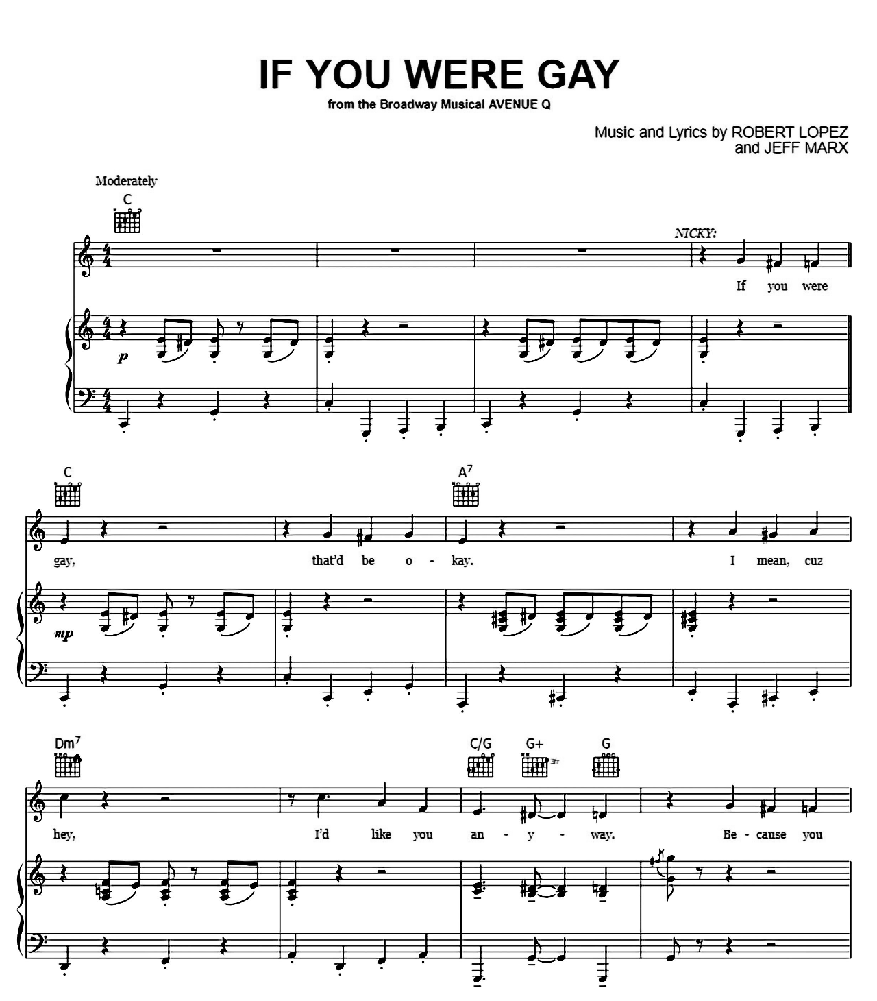 If You Were Gay (from Avenue Q) sheet music