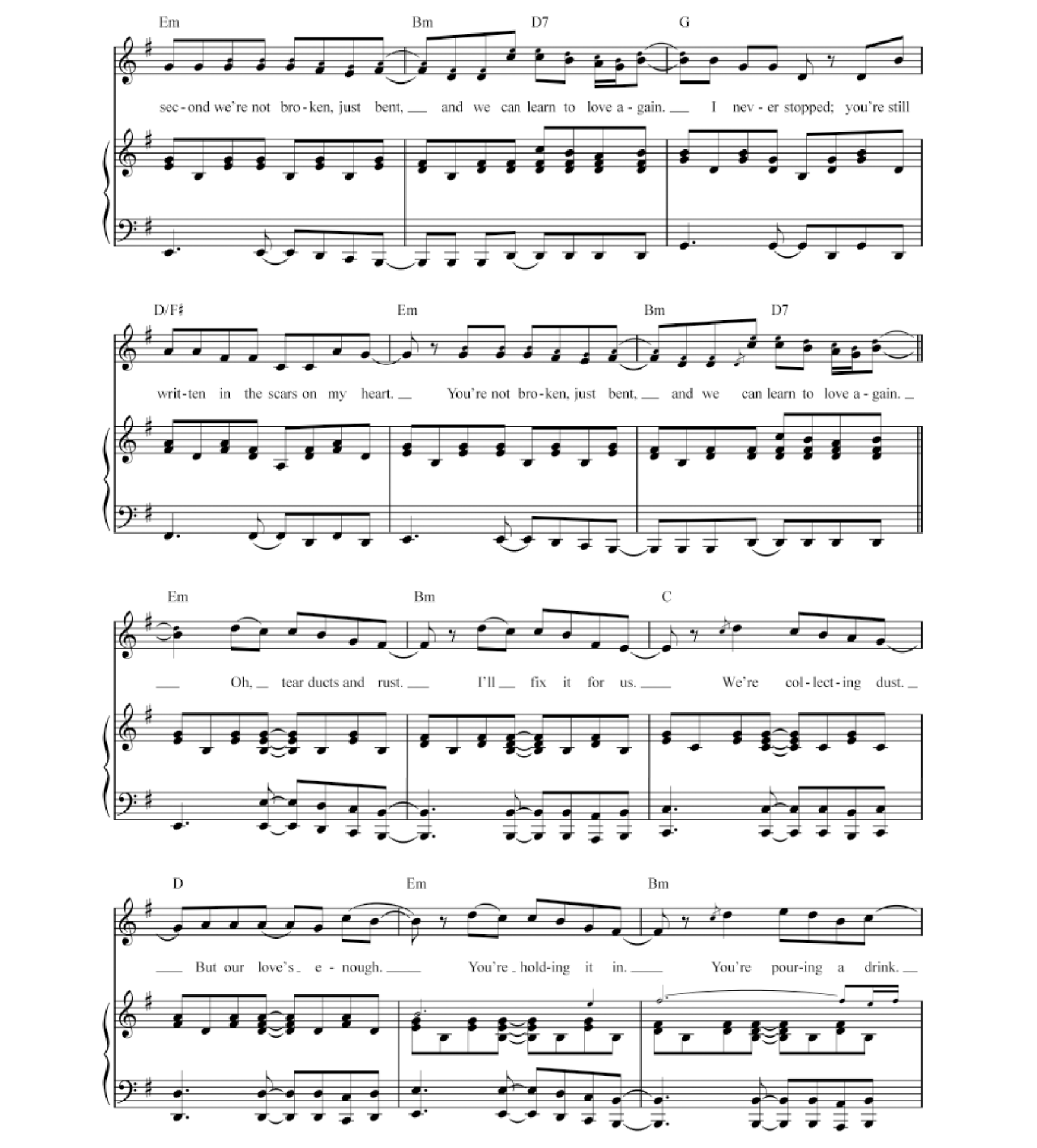Just Give Me A Reason sheet music 5