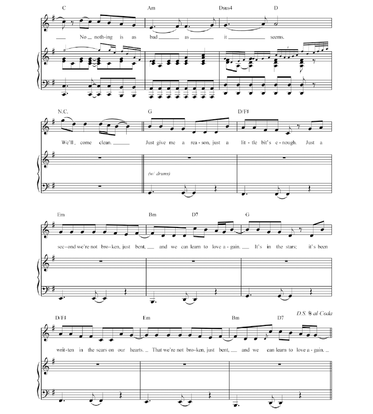 Just Give Me A Reason sheet music 6