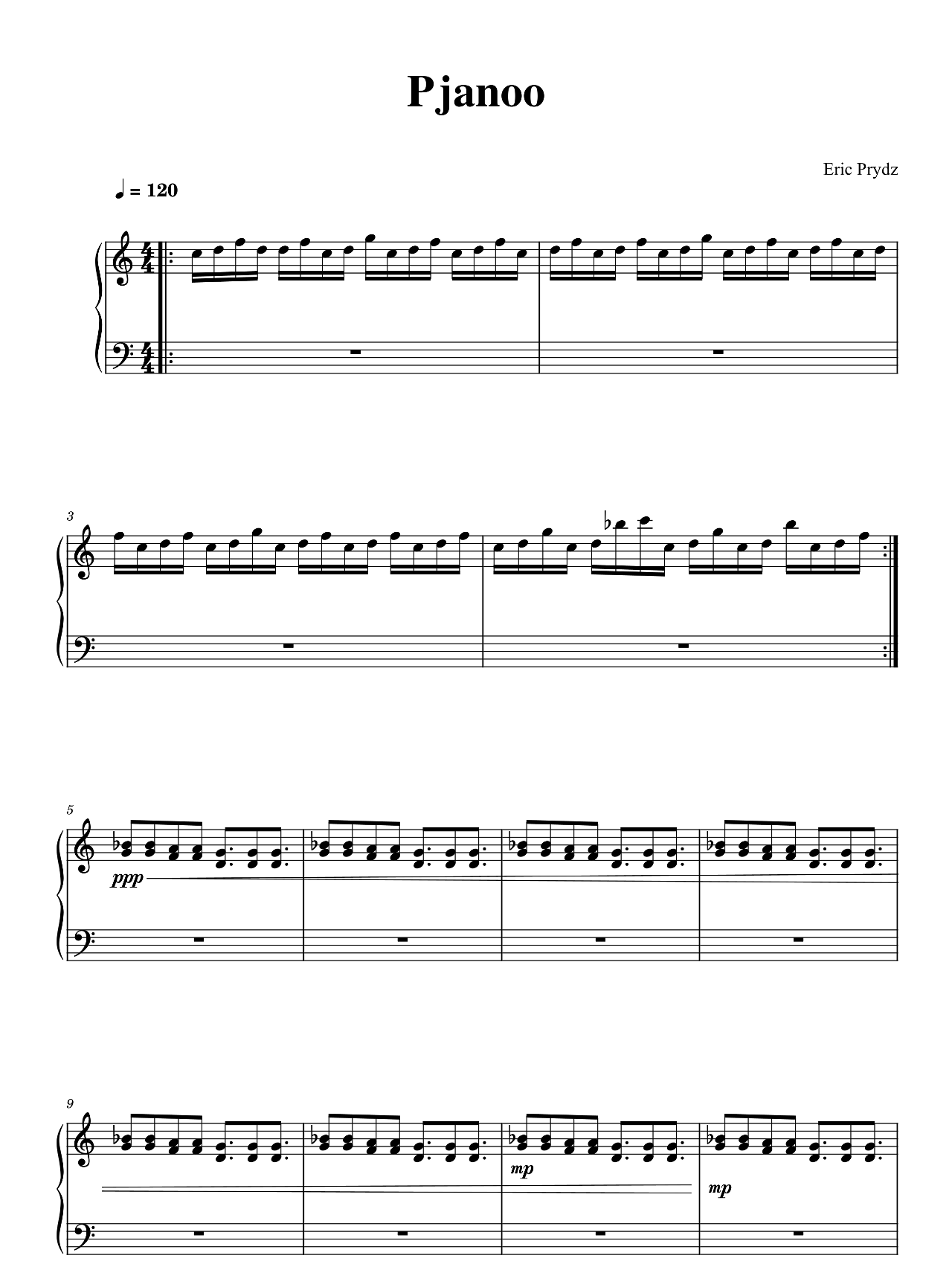 Pjanoo sheet music