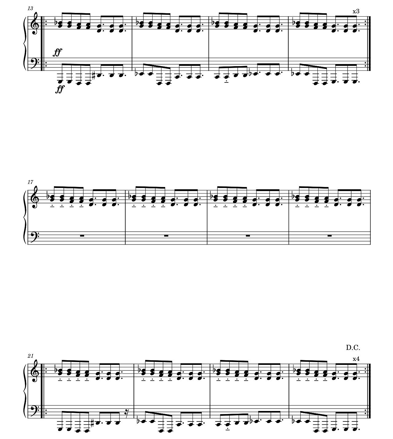 Pjanoo sheet music 2