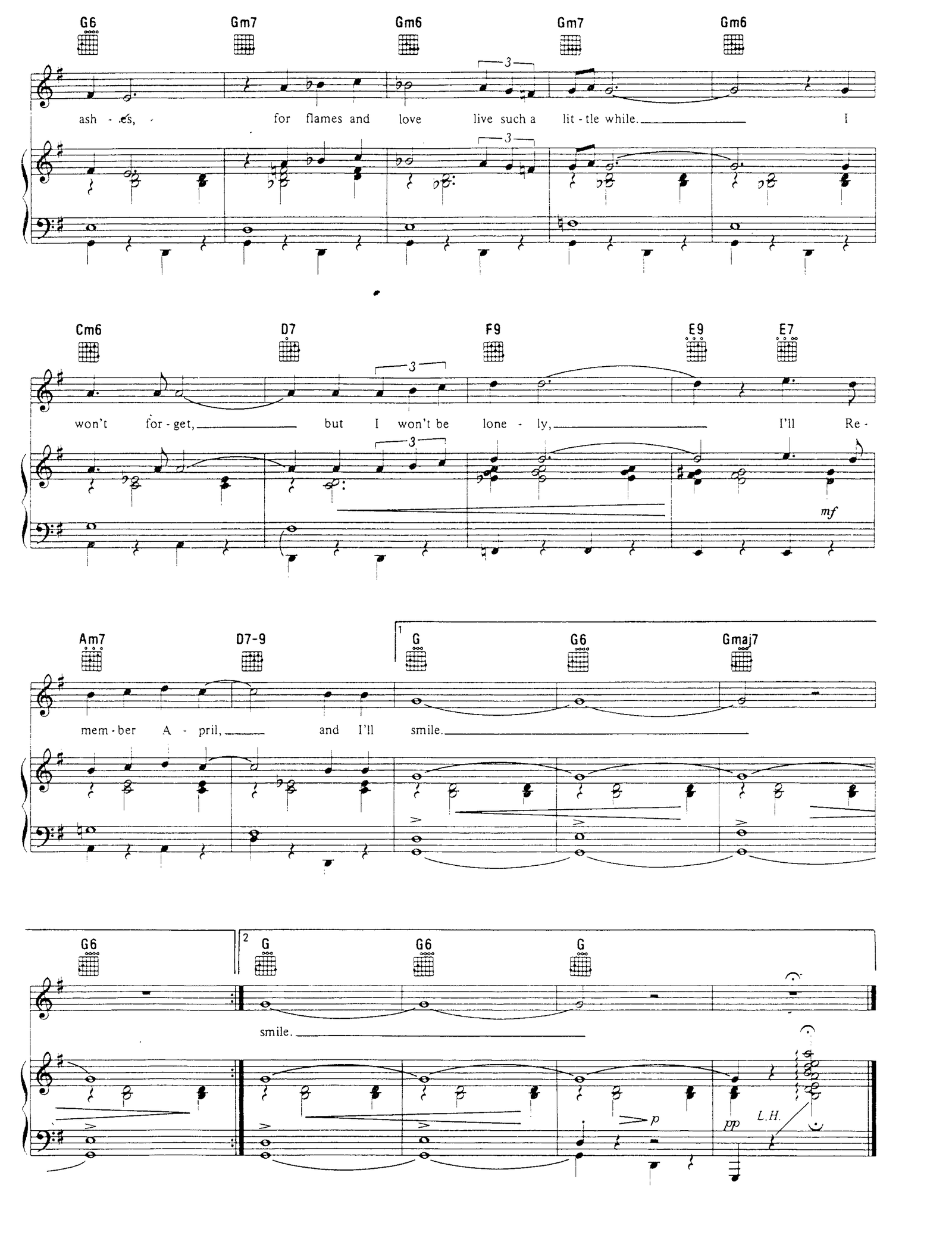 I Ll Remember April sheet music 3