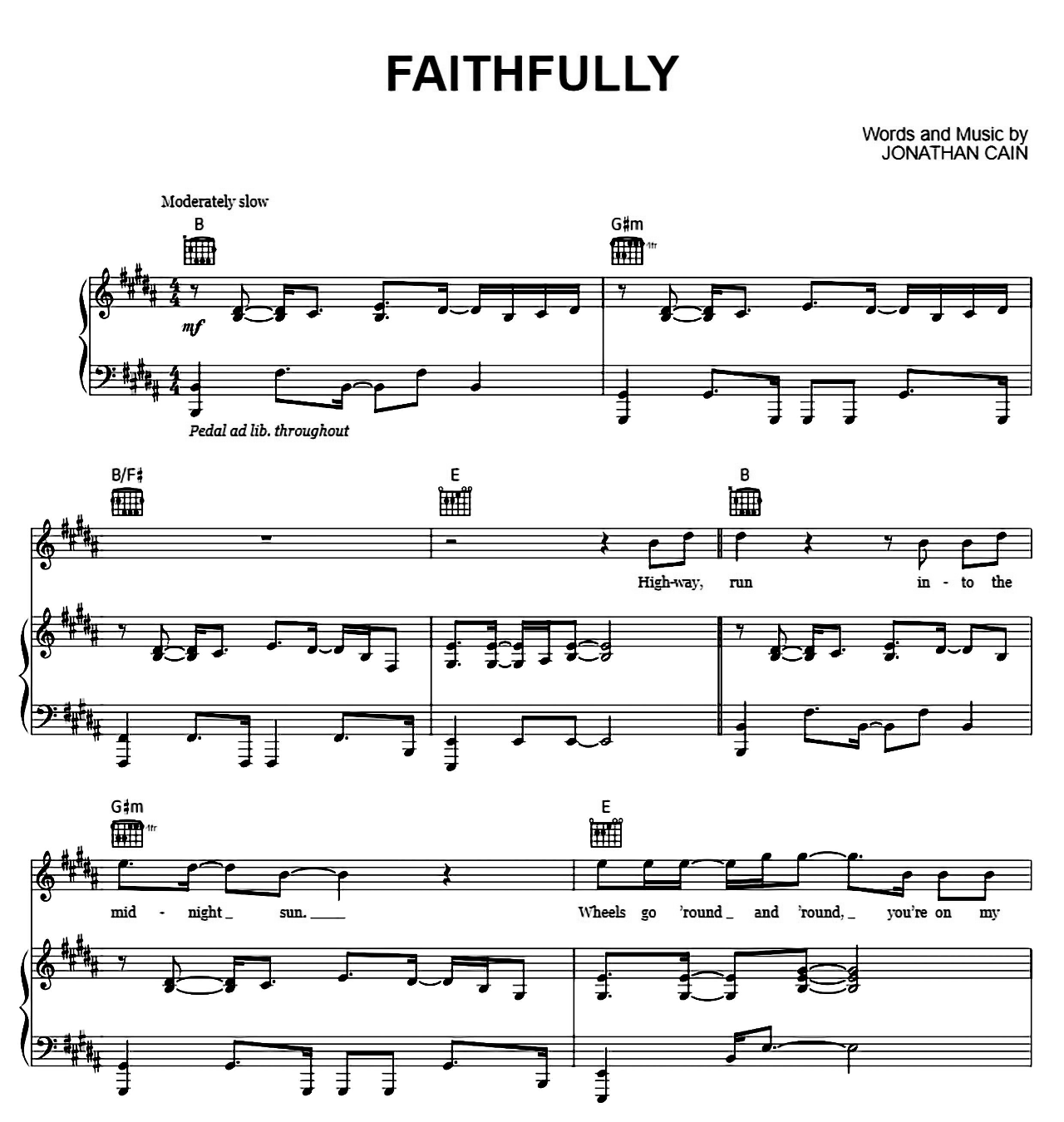 Faithfully sheet music