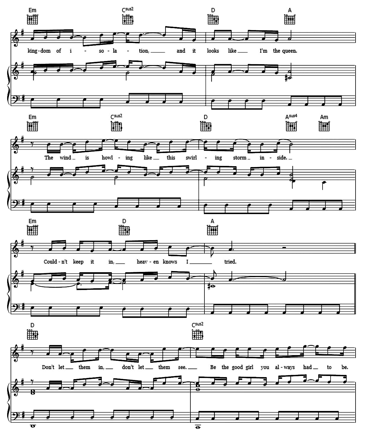 Let It Go sheet music 2