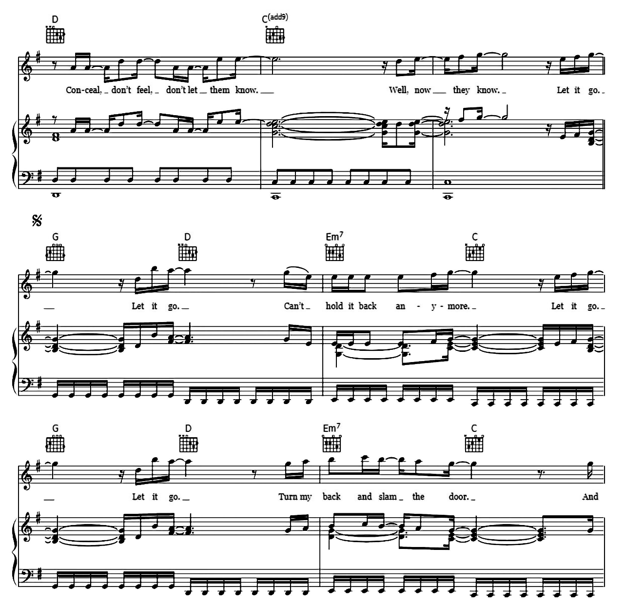 Let It Go sheet music 3
