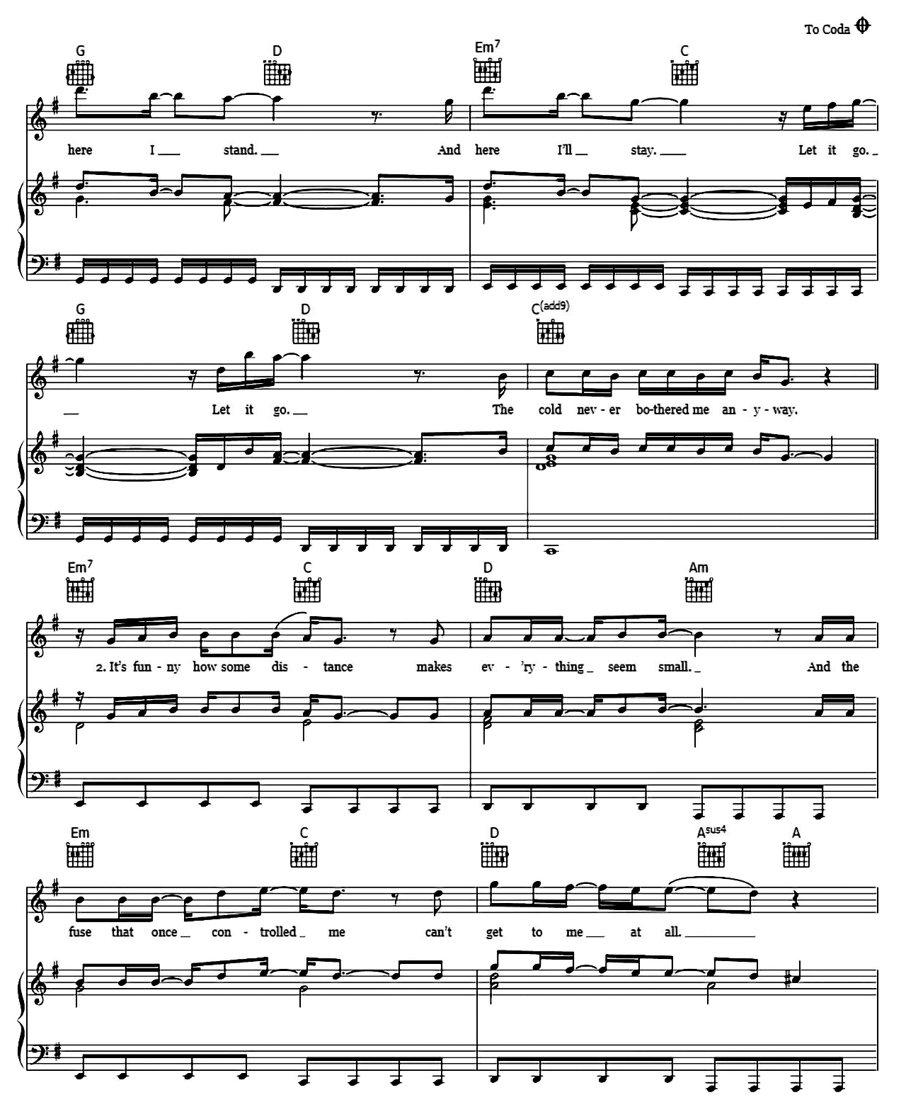 Let It Go sheet music 4