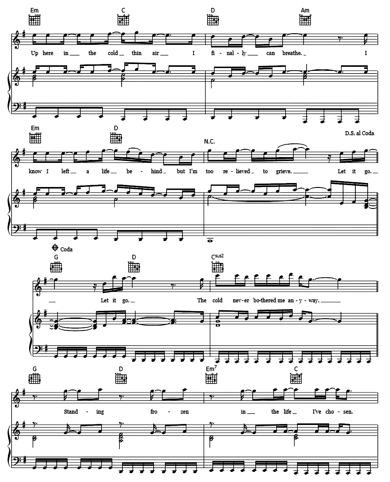 Let It Go sheet music 5
