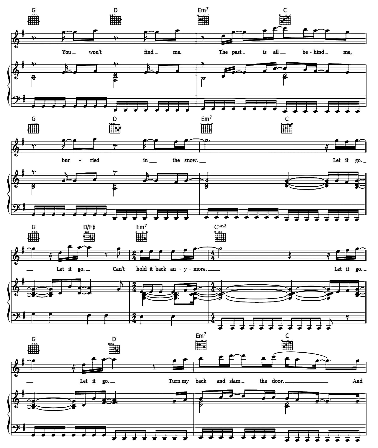 Let It Go sheet music 6