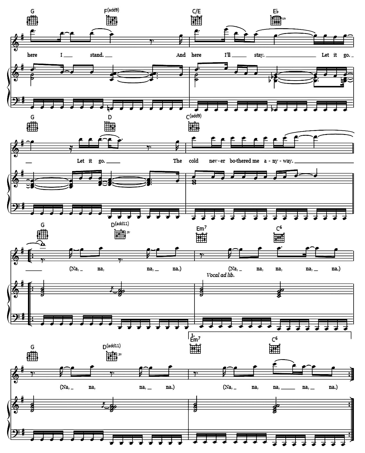 Let It Go sheet music 7