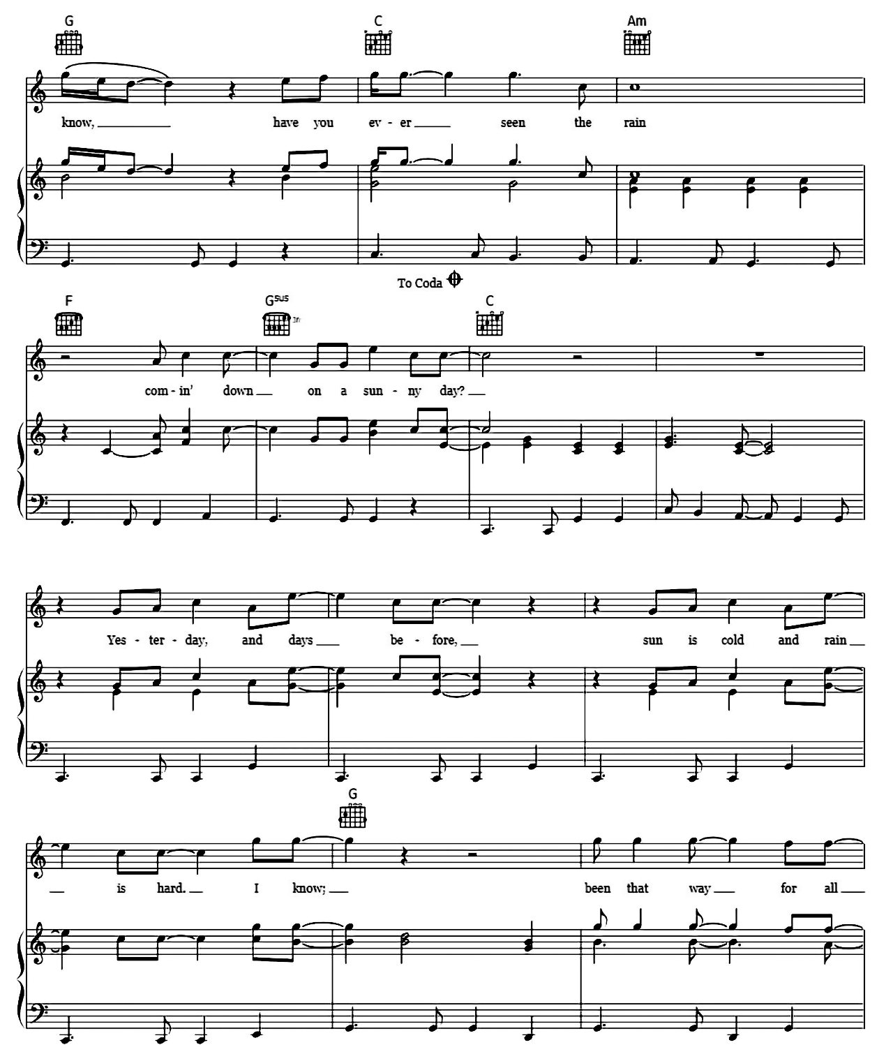 Have You Ever Seen The Rain sheet music 3