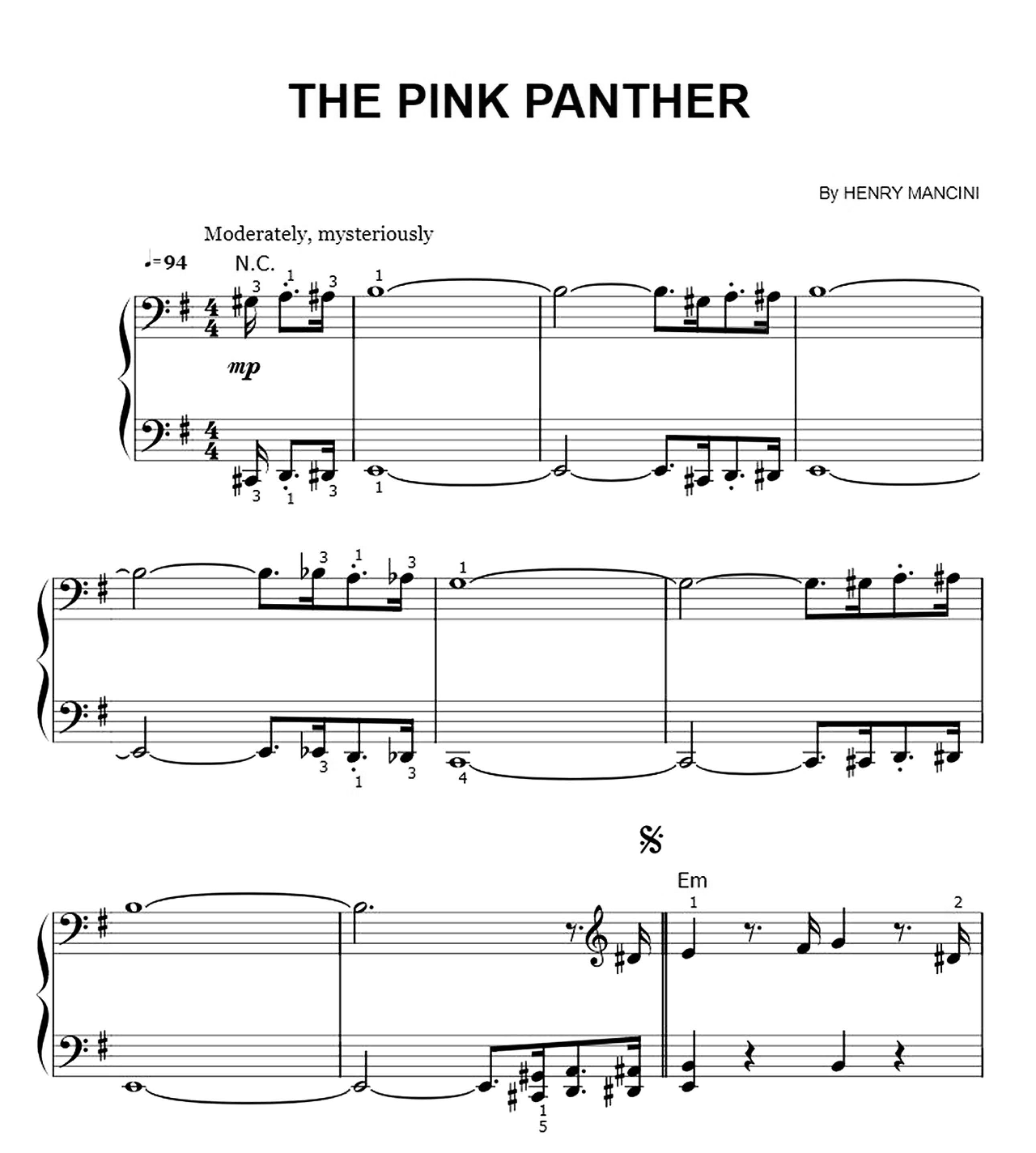 Pink Panther sheet music