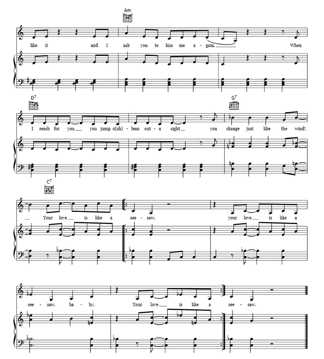 See Saw sheet music 5