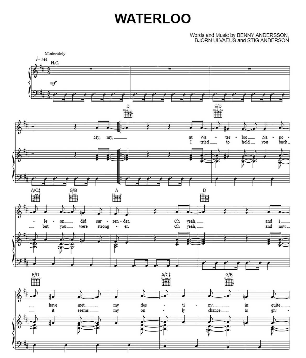 Waterloo sheet music