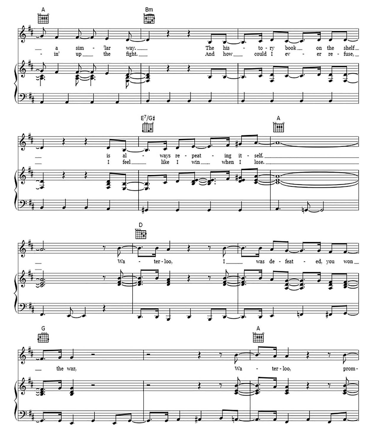 Waterloo sheet music 2