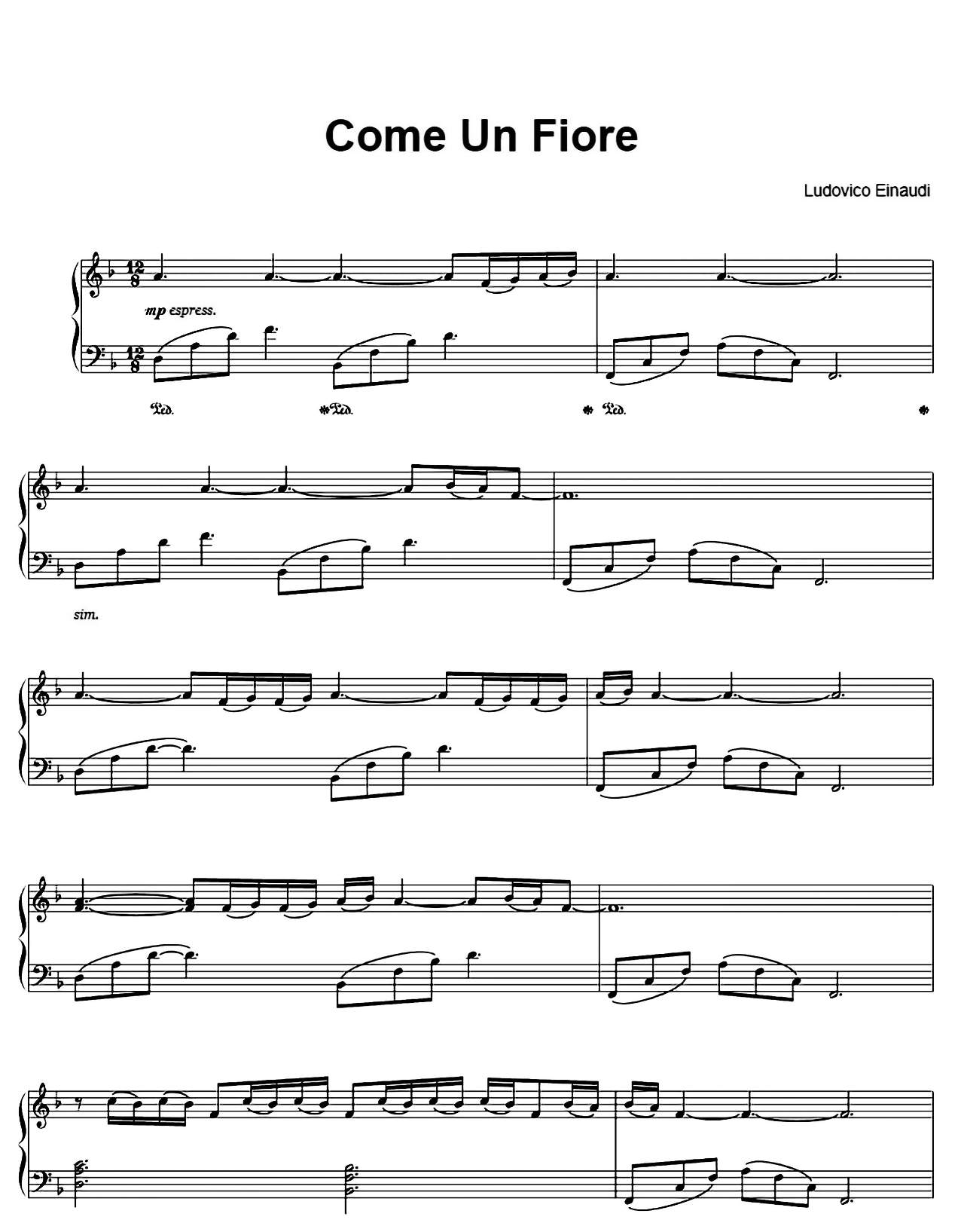 Come Un Fiore sheet music