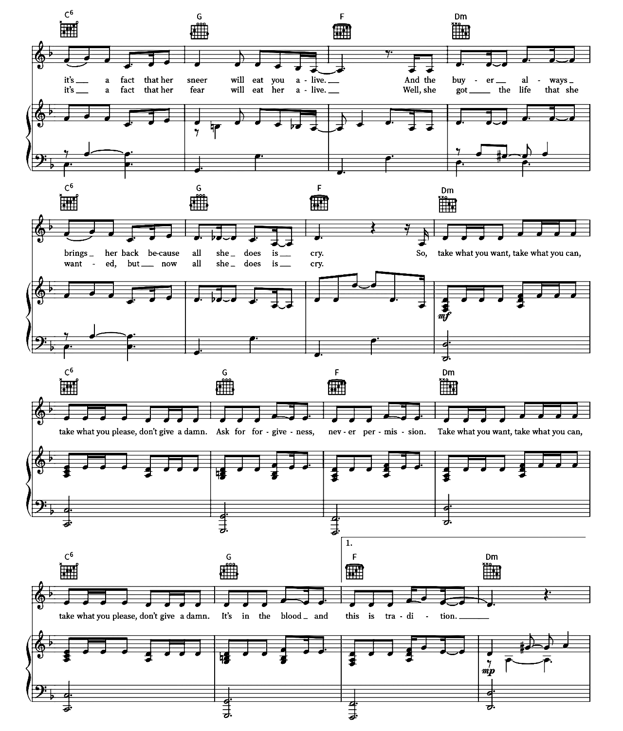The Tradition sheet music 2