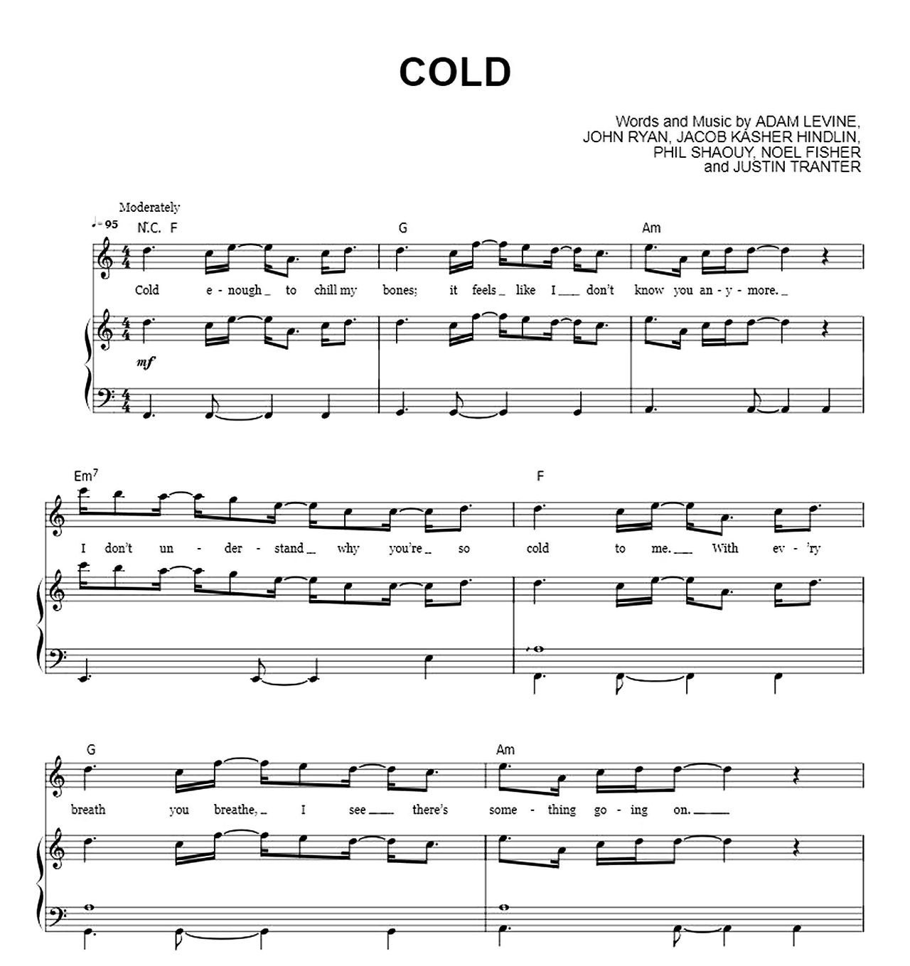 Cold sheet music