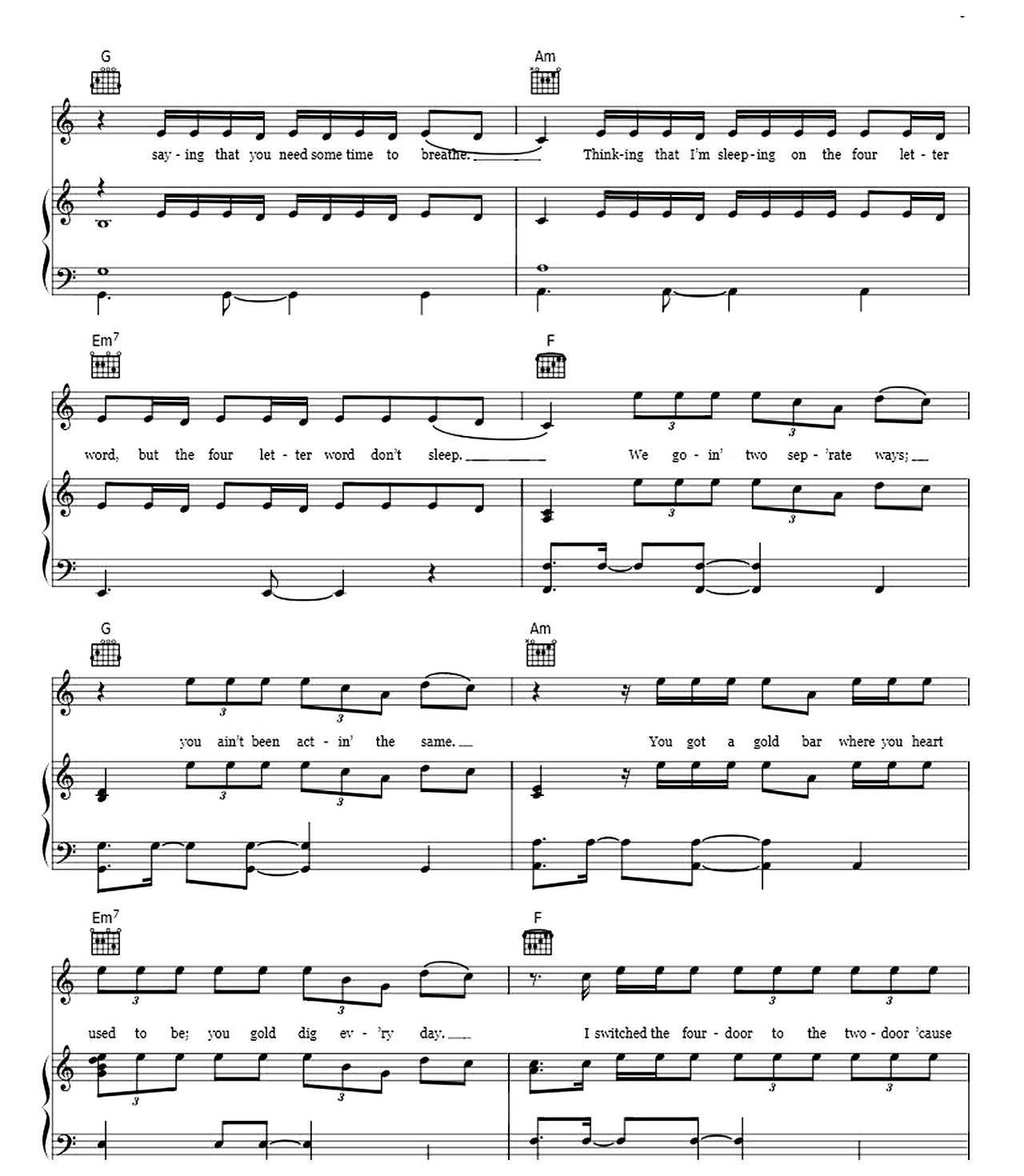 Cold sheet music 6