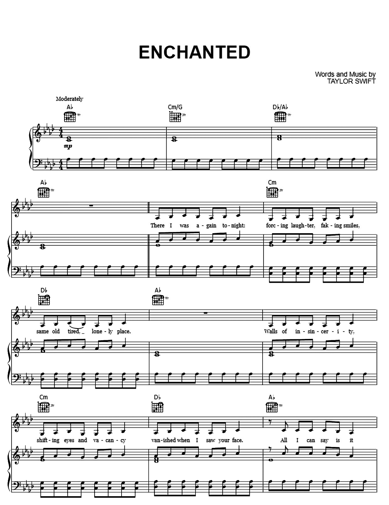 Enchanted sheet music