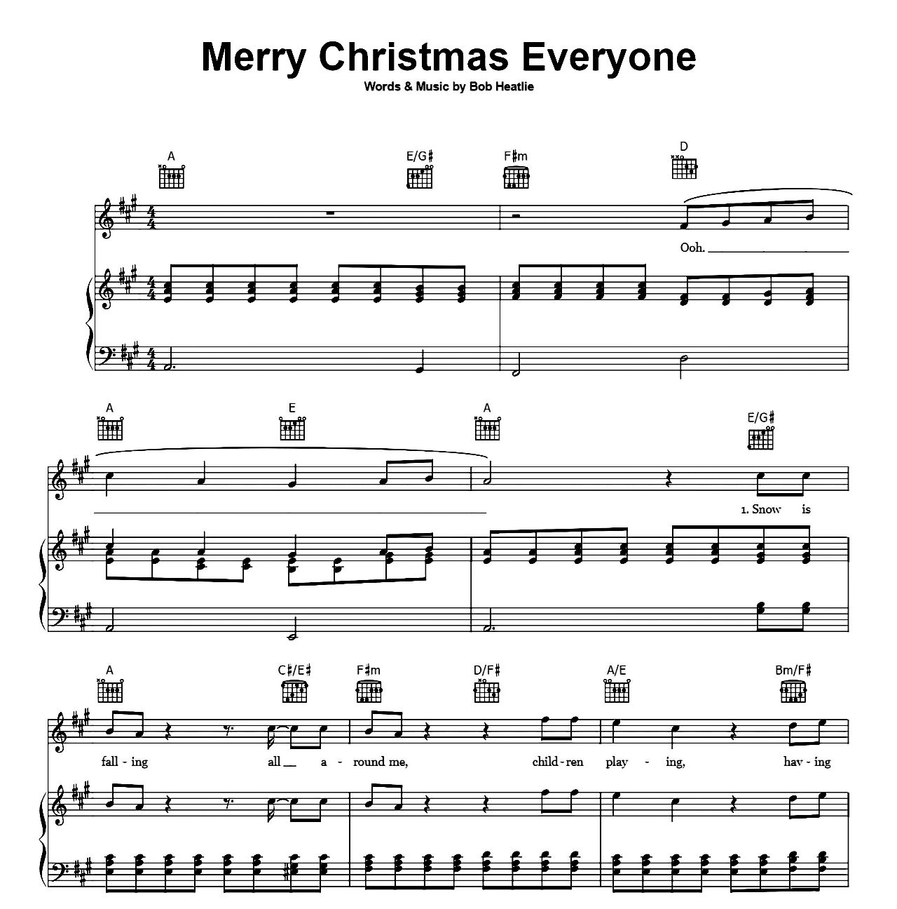 Merry Christmas Everyone sheet music