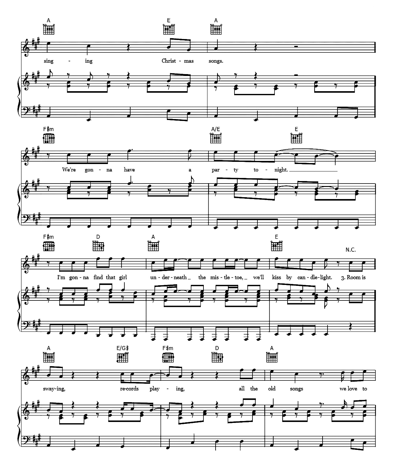 Merry Christmas Everyone sheet music 3