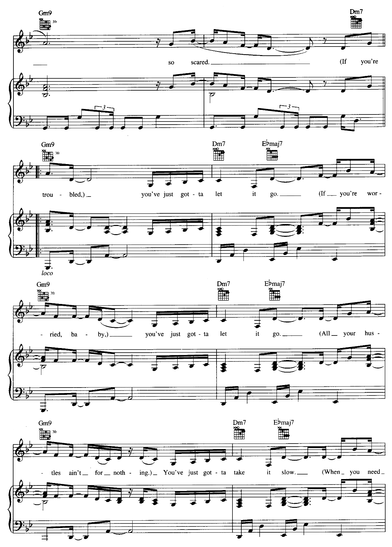 Troubles sheet music 3