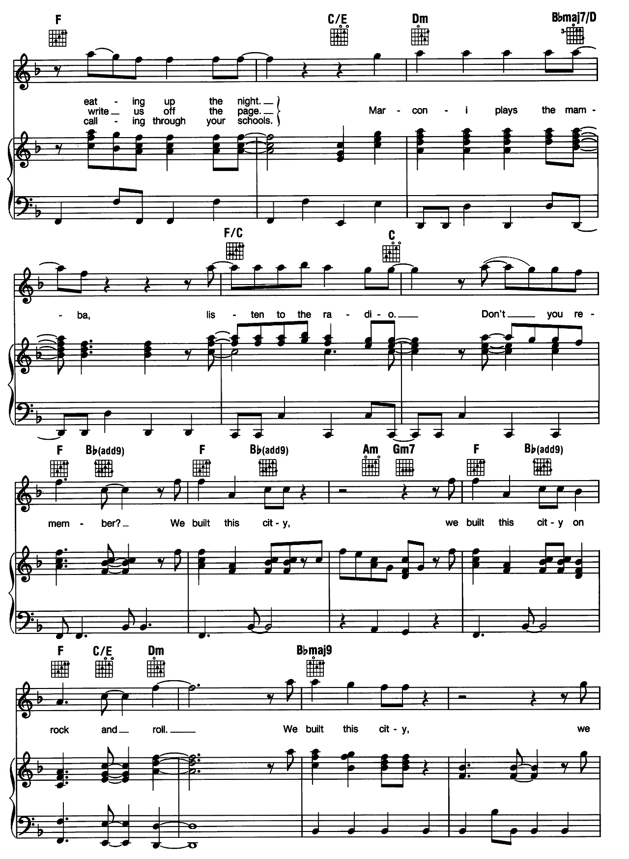 We Built This City sheet music 4