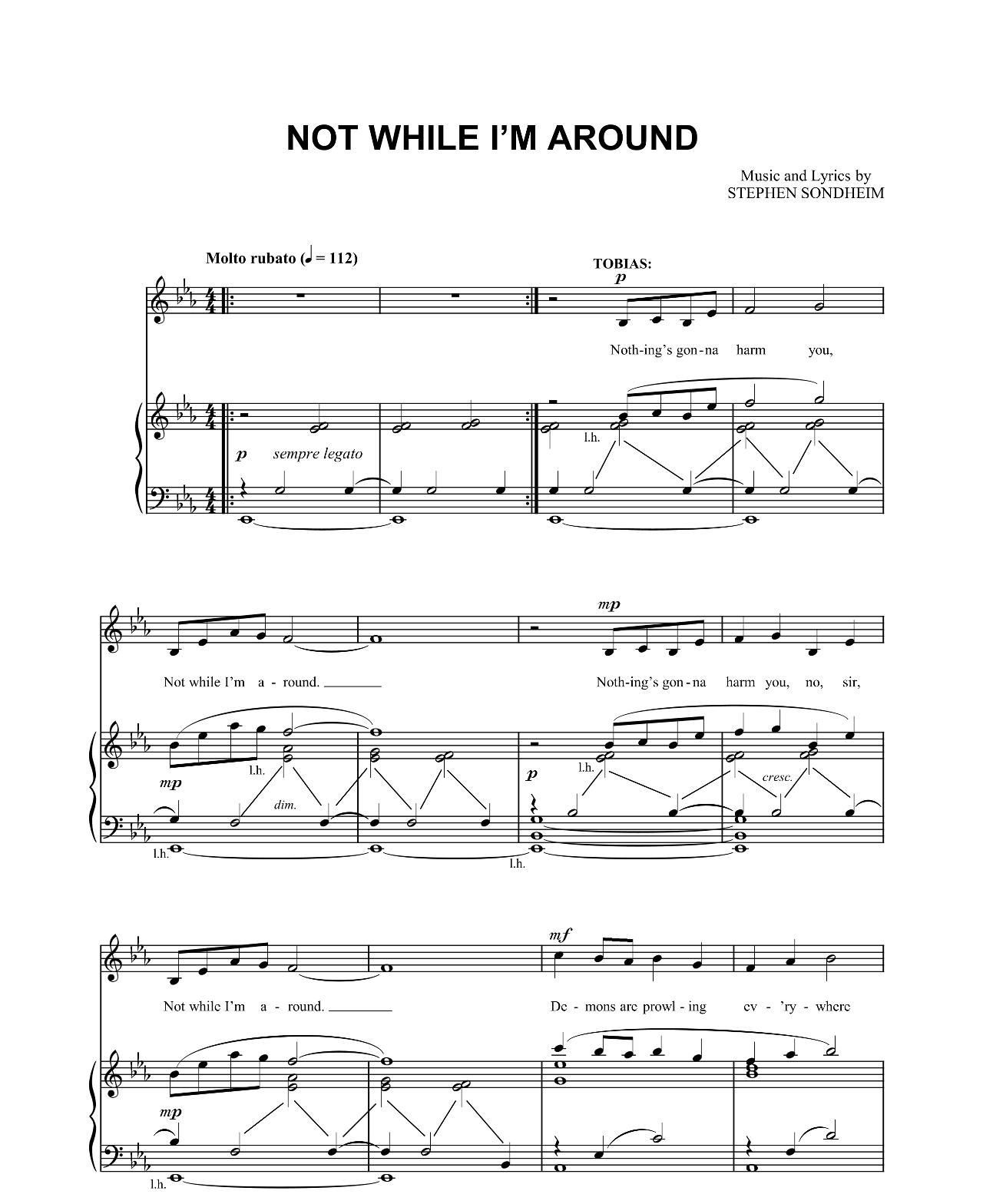 Not While I'm Around sheet music
