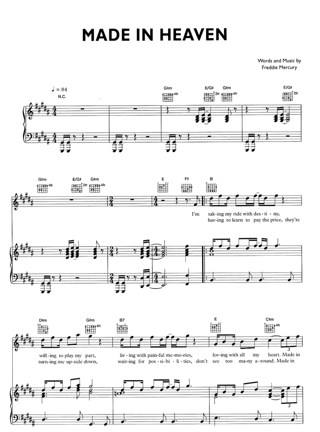 Made In Heaven sheet music