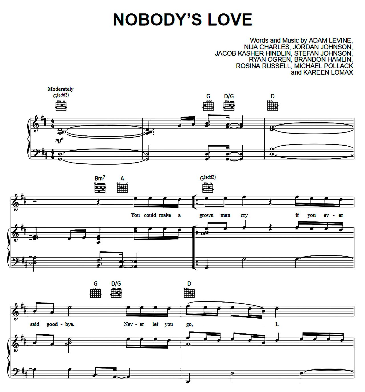 Nobody's Love sheet music