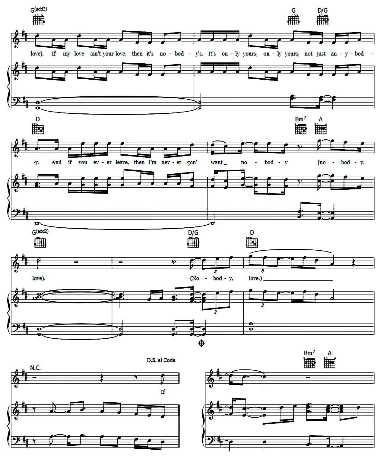 Nobody's Love sheet music 5