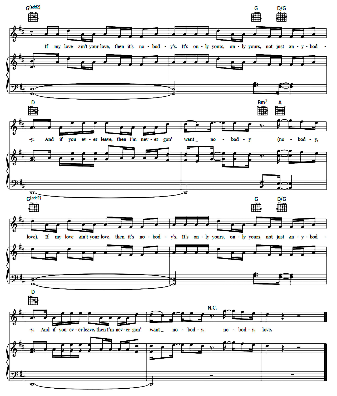 Nobody's Love sheet music 6