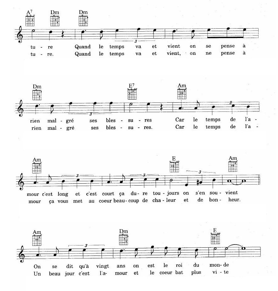 Le Temps De L'amour sheet music 2
