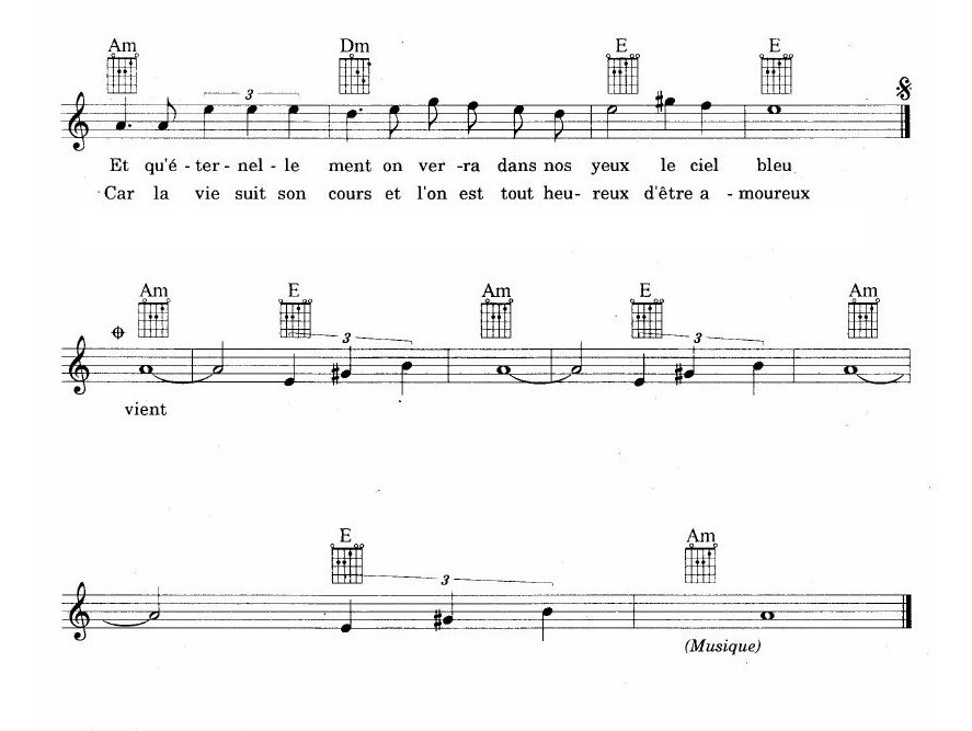 Le Temps De L'amour sheet music 3