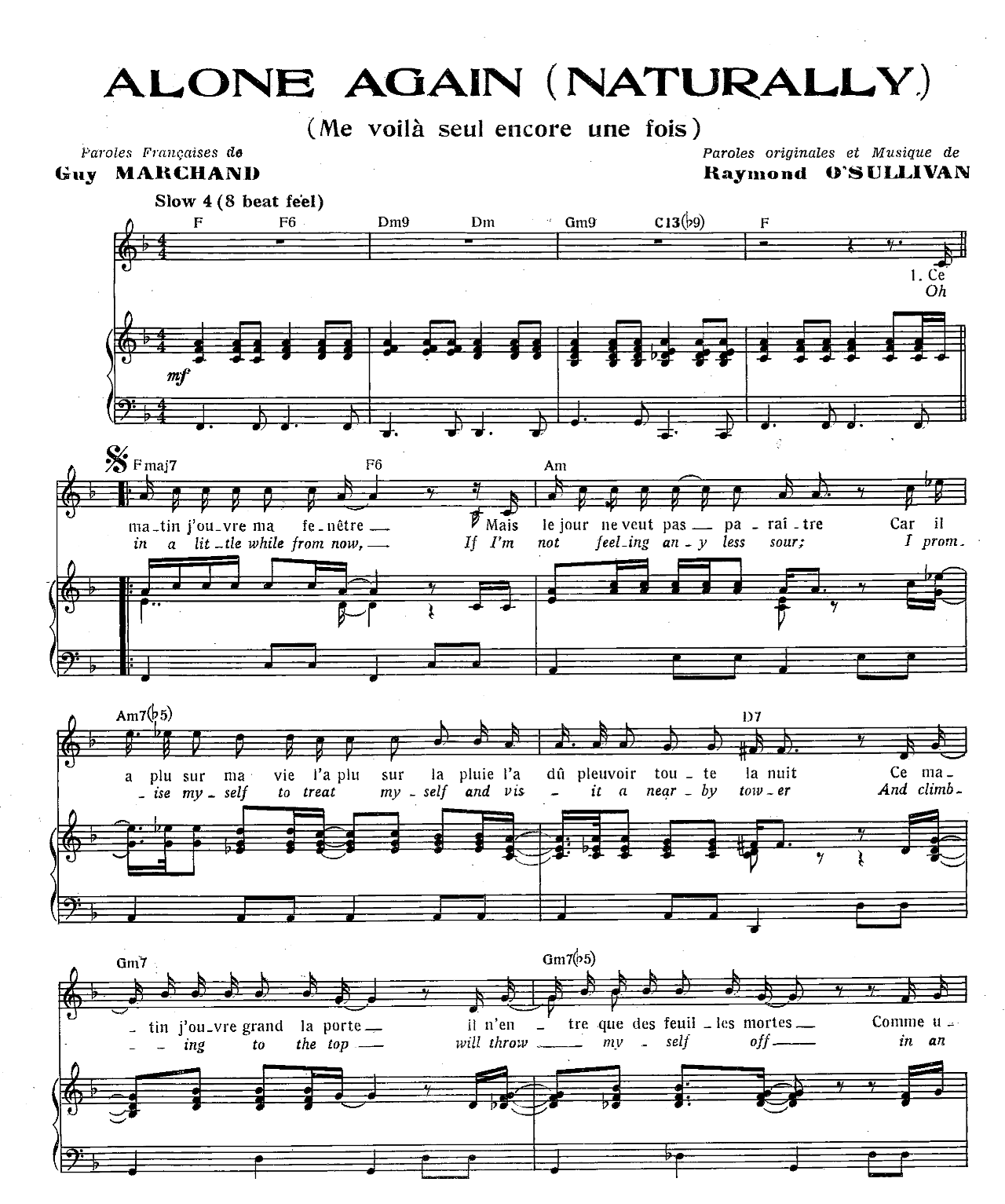 Alone Again (Naturally) sheet music