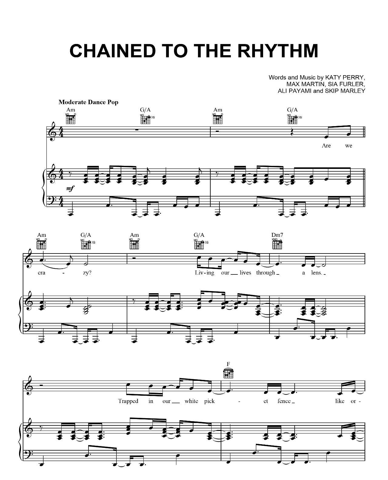Chained To The Rhythm sheet music