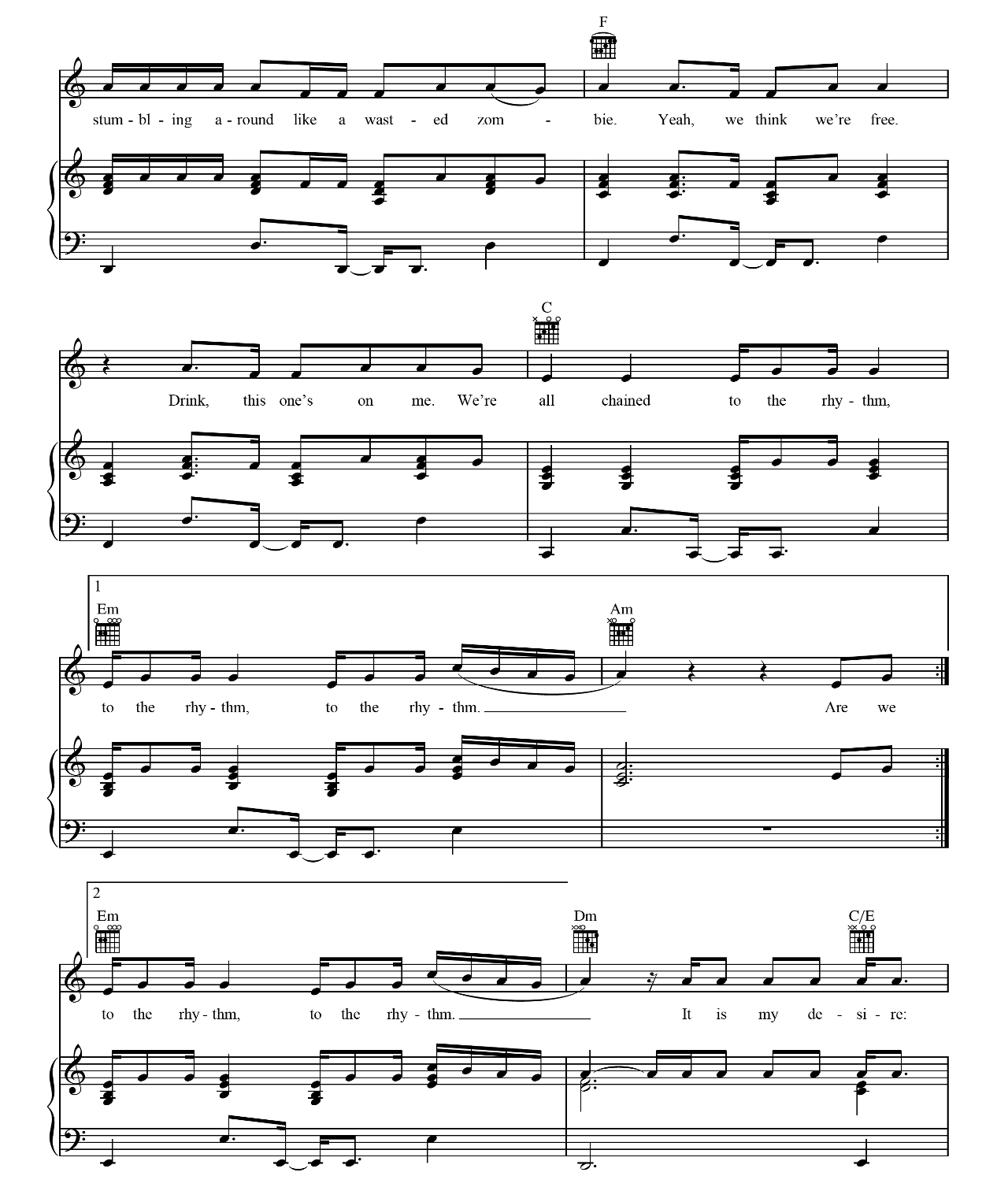 Chained To The Rhythm sheet music 5