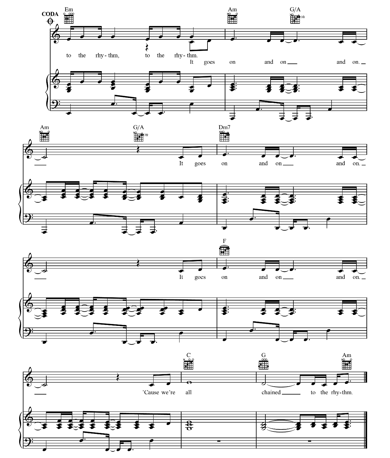 Chained To The Rhythm sheet music 7