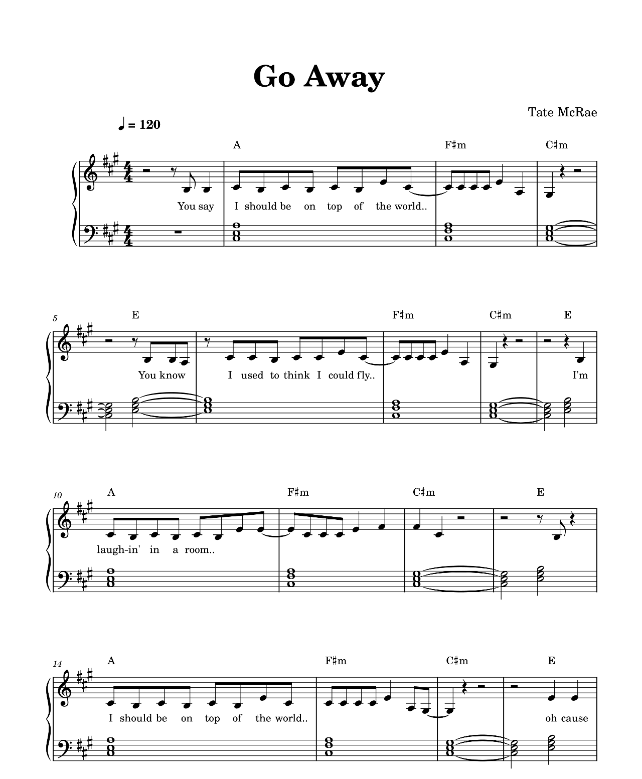 Go Away sheet music